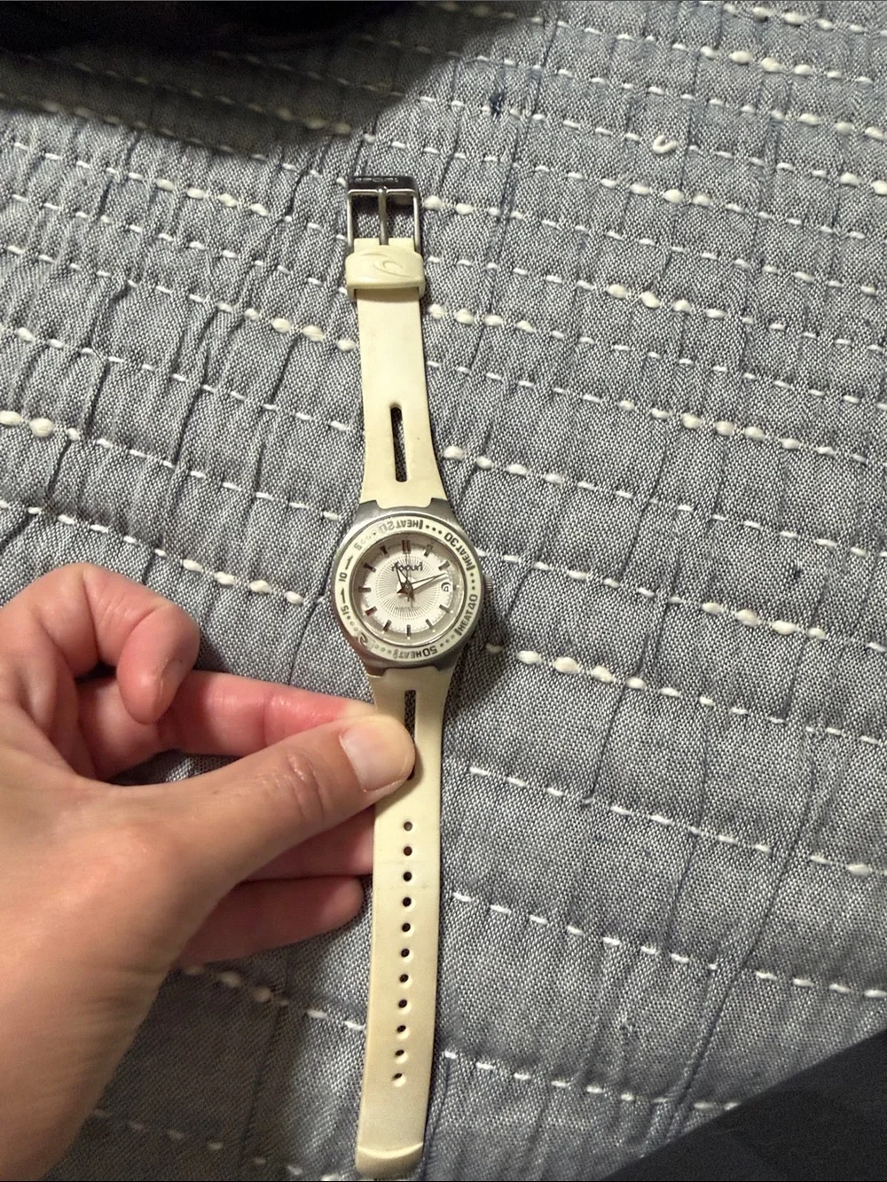 Rip Curl White Silicone Sport Watch with Silver-Tone Case